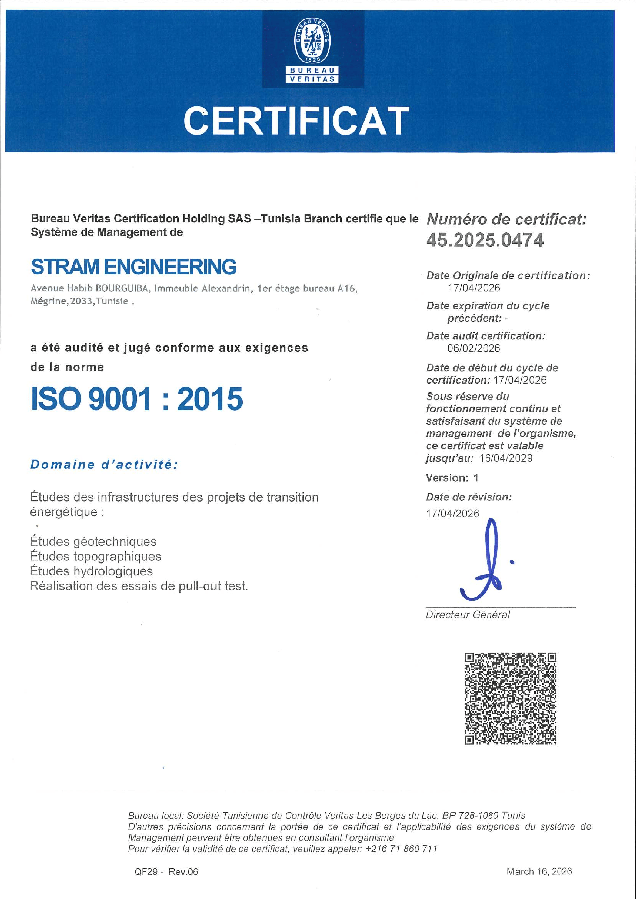 Certification ISO 9001